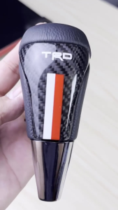 Gear Shift Knob Tuas Persneling Mobil Toyota GR Sport TRD Kulit dan Carbon Fiber Asli Premium
