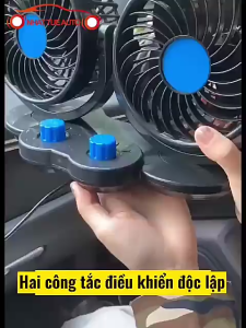 [Kênh XTU trợ giá]Quạt đôi với 2 công tắc điều khiển riêng biệt xoay 360 độ sử dụng nguồn 12V/24V sử dụng công nghệ lốc xoáy mới Tough Blade