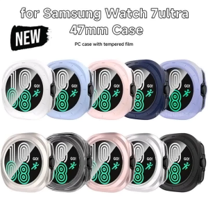 【🔥SG SELLER🔥】RICHMENTGADGET For SAMSUNG Galaxy Watch Ultra 47mm Screen Protector Case / Anti-Fog Tempered Glass Screen Protective Film with Hard PC Protective Bumper compatible with GALAXY Watch ultra  47mm