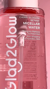 Glad2Glow Cherry Blossom Betaine Micellar Water Makeup Remover Double Cleansing