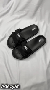 Sandal Slop Pria & Wanita Webbing Motif V Empuk Lentur Tidak Licin Pria Wanita 39-43 Sendal Slide Slippers Selop Cowo Cewe Kekinian Terbaru Flip Flop Slip On Kasual