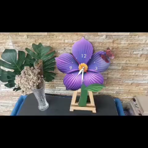 Jam Dinding Motif Bunga Matahari dengan Lampu LED - Dekorasi Rumah Elegan