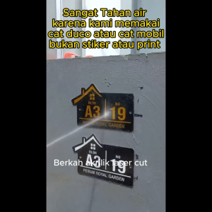 nomor rumah acrylic tahan hujan panas matahari Luxury VRZ series super glossy