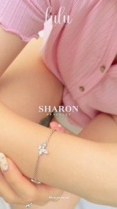 Lulu Moissanite Jewelry - Gelang Berlian Full Moissanite Lapis Emas 18K - Sharon Butterfly Full Moissanite Bracelet