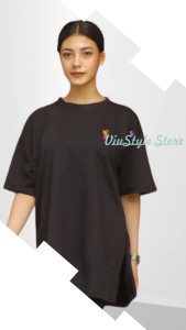 PROMO BAJU ATASAN WANITA OVERSIZE POLOS LENGAN PENDEK OBLONG - SIZE L