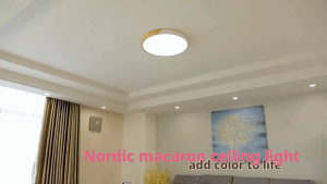 50cm96w round three-color remote control ceiling lamp log macaron 5cm ultra-thin study room bedroom aisle lamp