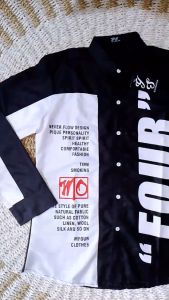 KIYOO - KEMEJA PRIA LENGAN PANJANG ML XL CASUAL MOTIF FOUR TERBARU