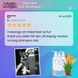 For Sensitive Skin Anti-galis (Mange) Kati Kamot  Wiggle Waggle Oatmeal Cat Shampoo (Melon Dream) with Aloe Vera & Neem Extract 250ml or 500ml