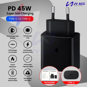 PD USB C HEAD ADAPTER KEPALA CHARGER 45W SUPER FAST CHARGING 5A UNTUK SAMSUNG S21 ULTRA S21+ S20 A34 A54