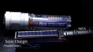 Senter Zoom Mitsuyama MS-1237 20W Super Terang | Senter Led Laser Transparan Solar Panel 7 Mode Cahaya | Rechargeable TYPE - C Waterproof