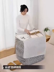 110/140/180L Large Clothes Storage Bag with Zipper Handle Foldable Blanket Storage Box for Clothes Organizer Convenient Travel 衣物收纳袋