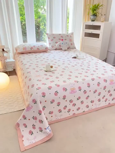 ผ้าคลุมเตียง 7ฟุต(200x230cm) ใช้แทนผ้าห่มได้ ใช้เป็นผ้าปูที่นอนได้ เนื้อผ้าเกรด A กันฝุ่น ผ้าฝ้ายนุ่มสบาย