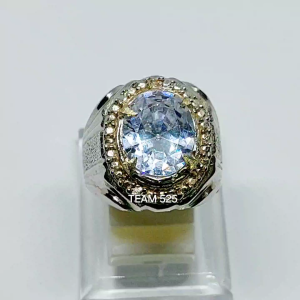 Cincin batu berlian zircon cutting dim 12x10 / zirconia american diamond