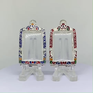 T368 กรอบพระ ตลับพระลงยา สมเด็จ พระสมเด็จ หรือพิมพ์ใกล้เคียง ขนาดวงใน 2.8*3.8 ซม. ขนาดที่ใส่สวย 2.4*3.4 ซม. หรือขนาดพระใกล้เคียง