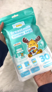 Moose Gear Baby Breastmilk Storage Bag 200ml with SPOUT 30pcs (1BAG) Leak Proof Double Zip Lock bag