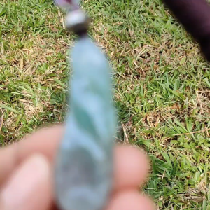 Icy Light Green Natural Type A Jadeite Jade Pendant Crafted with Fish and Lotus certificate weigh 6.07 grams measurement 46.3 * 15.8 * 5.5 mm (pendant191)