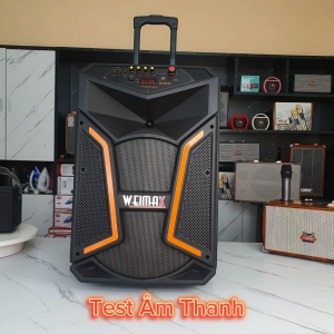 Loa kéo di động 4 tấc WEIMAX V-S1531 |500W| bluetooth 5.0 bass treble thiết kế hiện đại tặng 2 mic âm thanh sống động bass mạnh có remote