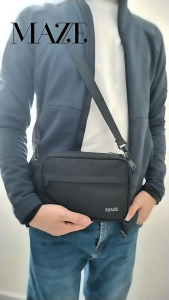 MAZE Scratch Resistant Splashproof Casual Men Crossbody Sling Bag Lightweight Oxford Canvas Durable Simple Stylish Shoulder Bag