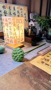 Đèn Trang Trí Bàn Trà Đạo In Họa Tiết Thư Pháp Trung Hoa