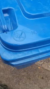 Thùng rác công cộng 120L có bánh xe - màu xanh dương