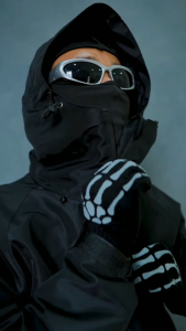 Jaket Gorpcore NGY Windbreakers Waterproof Series Hitam