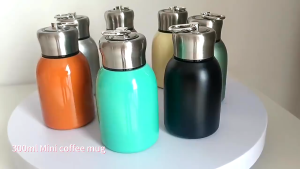 Mug Gelas baja tahan karat Botol Minum Thermos 300ml Mini Tahan Panas dan Dingin