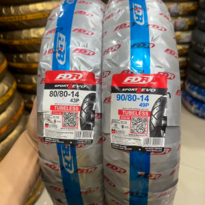 FDR Paket Ban Motor SPORT ZEVO 80/80-14 & 90/80-14 Tubeless TL Ban Motor Metic Free Pentil