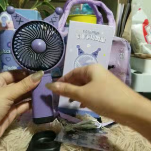 Sanrio Original Cartoon Portable USB Rechargeable Fan Handheld Small Fan Cute Mini Kuromi Melody Fan