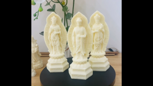 Tượng Phật Tây Phương Tam Thánh chất liệu bột đá tự nhiên cao 20cm hàng thủ công mỹ nghệ nhập khẩu Đài Loan