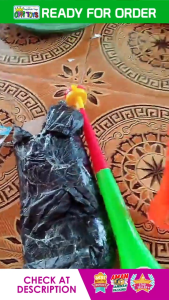 Terompet Corong Sambung 2 - Terompet Tiup Lipat - Trompet Tahun Baru 40cm Membran Kuat - Mainan Terompet Plastik Warna