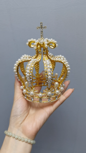 Male Cross Crown Baroque Bridal Wedding Crown Royal Queen King Tiara Birthday Party Hair Jewelry Accessories Prom Pageant Diadem