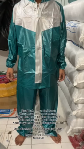 Jas Hujan Setelan Dewasa Jaket Celana Stelan Kombinasi Spin Protec Poli Rubber