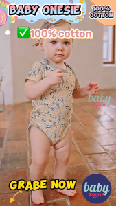 Buy3 Free2! BabyZoom Baby Onesie 5pcs Baby Cotton Bodysuit Onesie Infant Romper Newborn Short Clothes Babies Jumpsuit Cloth Random color random designs Comfortable and Soft 5pcs 0-24Months Cod Free Shipping