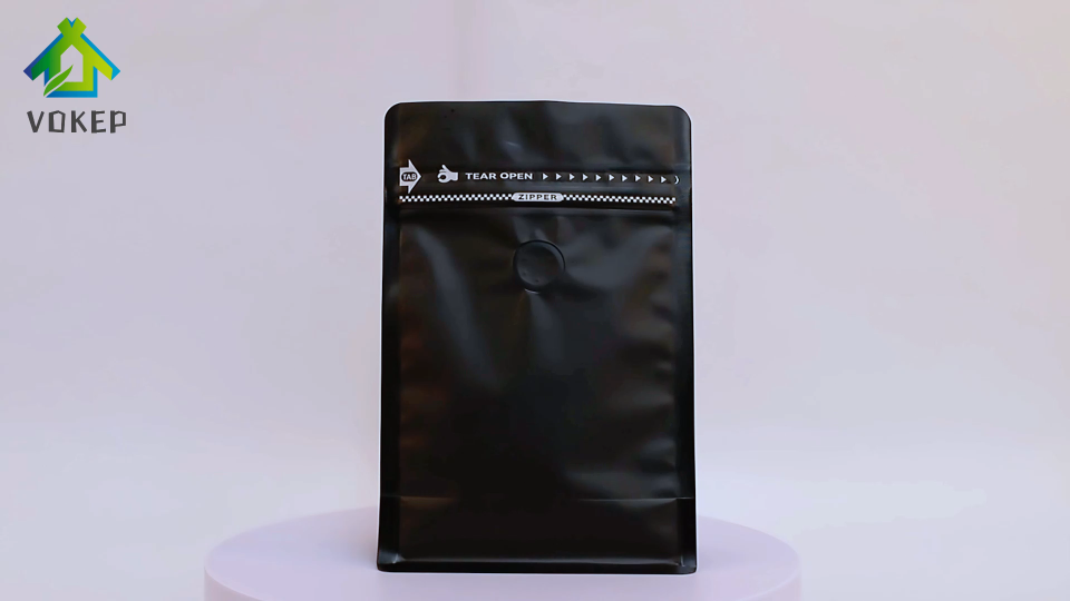 50pcs VOKEP Coffee Bean Moisture proof Bag Kopi Bag Coffee Powder Bag One Way Valve  Aluminium Packing Freshness preservation