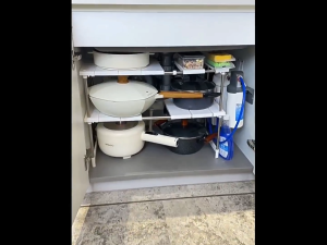 kokepope Sink Organizer Expandable Storage Rack Shelves for Kitchen Bathroom