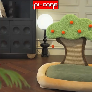 2in1 Cat Nest Pet Bed Hanging Toy Ball Wall Tree Design Sleeping Bed Scratcher Tree Board Soft Mattress Cotton Plush Dog Bed Papan Cakar Kucing