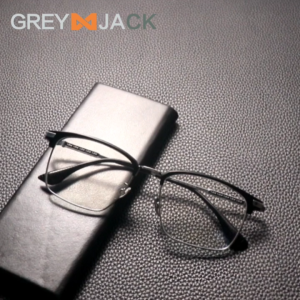 Grey Jack Kacamata Antiradiasi Blueray Model Kotak Half Frame Fashion Bisnis Pria dan Wanita Bahan Titanium Simple Bisa Minus 88062