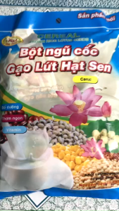 Bột ngủ cốc gạo lứt hạt sen RỒNG VÀNG túi 380g x 10 gói nhỏ
