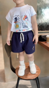 Quần kaki quần short đùi thêu logo gấu cho bé trai phong cách hàn quốc 1 đến 6 tuổi BERNIE 0424Q34