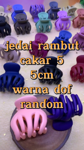 (12 PCS) JEDAI RAMBUT WARNA DOFF CAKAR 3 CAKAR 5 PILIH WARNA IMPORT UKURAN 5CM 35CM 2CM / JEPITAN RAMBUT DOFF MURAH