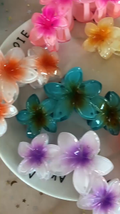 MallMainan-C1152 Jepit Rambut 3 Bunga Kamboja Frangipani Hairclip / Hair Claw Jedai Kamboja Triplet