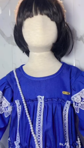 SETELAN QUINN DENIM LENGAN RENDA ANAK PEREMPUAN USIA 3 - 12 TAHUN / SET CELANA CARGO VIRAL KOMBINASI TERBARU