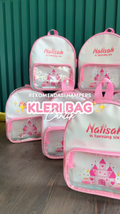 Kleri Bag | Tas Ransel Kombinasi Mika Transparan Ulang tahun Anak hampers goodie bag Custom Desain Hampers Kado Ultah Anak Ransel Fashionable Untuk Anak - Lazada