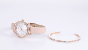 Emporio Armani Womens Analog Watch ( AR80069SET ) - Quartz Rose Gold Case Round Dial 12 MM Pink Leather Band