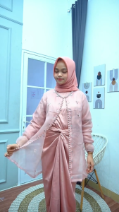 Gamis Brukat Terbaru Remaja Baju Kondangan Pesta Dress Aulia 2 in 1 Free Outer Ready Jumbo XXL