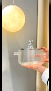 กระทะแก้วใสทำอาหารหม้อซุปหม้อความร้อนDualจับกระทะแก้วพร้อมฝาครอบครัวเครื่องมือทำอาหาร