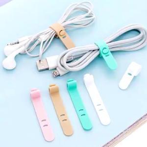 Creative สายเคเบิลข้อมูลแบบพกพาเครือข่ายสายเคเบิลจัดเก็บสายเคเบิลผู้จัดการสายชาร์จหูฟังสายซิลิโคน Winder สายผูกสาย