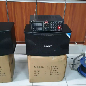 PAKET MURAH SPEAKER KARAOKE 8 INCH BLUETOOTH DRIFFT CS 350 BONUS MIC KABEL KABEL 1 ROLL ADA 2 VARIAN TANPA BRACKET DAN PAKAI BRACKET