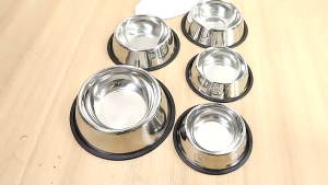 26-30ซม.ชามอาหารสัตว์เลี้ยง สเตนเลส ชามอาหารหมา ชามอาหารแมว Pet Stainless Dog Bowl