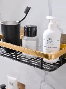 ชั้นวางของในห้องน้ำ ไม่ต้องเจาะ ตะแกรงวางของในห้องน้ำ ที่วางของในห้องน้ํา มีกาวแถม ที่เก็บของในห้องน้ำ ชั้นวางของในห้องน้ำ